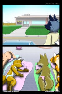 Rating: Questionable Score: 0 Tags: 2010 2:3 ambiguous_gender anthro canid canine canis clothing comic cubs_at_play daycare e621 english_text felid fox fur group hi_res kitsune_youkai lagomorph leporid male mammal pantherine rabbit shaded stripes tail text tiger underwear wolf young young_anthro User: bunchy7s