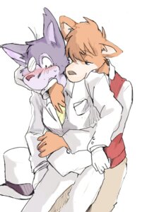 Rating: Safe Score: 0 Tags: anthro blush canid canine canis clothing domestic_dog duo e621 eyewear hug kototani_kaiki male mammal monocle moriarty_(sherlock_hound) sherlock_hound sherlock_hound_(series) simple_background wolf User: bunchy7s