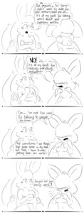 Rating: Questionable Score: 0 Tags: 2013 anthro anthrofied bangs bangs_(elpatrixf) bat blush breasts comic e621 elpatrixf english_text fan_character female generation_1_pokemon hair hair_over_eyes hi_res kriyu lagomorph leporid long_hair mammal membrane_(anatomy) membranous_wings monochrome nintendo pokemon pokemon_(species) pokemorph rabbit text wings zubat User: bunchy7s