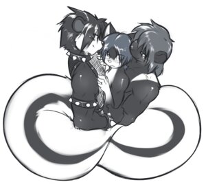 Rating: Questionable Score: 0 Tags: 0r0ch1 anthro armband blue_hair clothed clothing collar domestic_cat e621 felid feline felis fishnet_clothing fluffcage gothicskunk greyscale group hair male mammal mashuu mephitid monochrome skunk tail topless trist User: bunchy7s