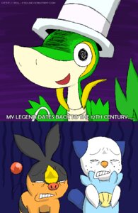 Rating: Safe Score: 0 Tags: ambiguous_gender axl-fox black_eyes crossover e621 excalibur_(soul_eater) generation_5_pokemon group male nintendo oshawott parody pokemon pokemon_(species) snivy soul_eater soul_eater_cringe starter_trio tepig User: bunchy7s