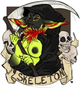 Rating: Questionable Score: 0 Tags: alternate_color anthro bandai_namco bewitchedink black_body black_fur black_nipples black_sclera bone breasts canid canine death_(personification) digimon digimon_(species) digital_media_(artwork) e621 fan_character female fur grim_reaper halloween holidays mammal melee_weapon nipples polearm red_eyes renabastet renamon scythe skull solo weapon yellow_body yellow_fur User: bunchy7s
