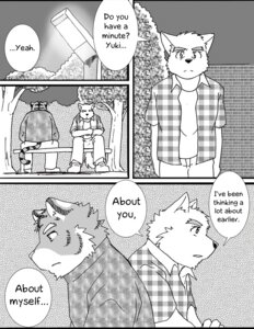 Rating: Safe Score: 0 Tags: anthro canid canine canis comic countershading dialogue domestic_dog duo e621 english_text felid fruitz greyscale hard_translated male mammal monochrome pantherine tail text third-party_edit tiger translated translation_edit User: bunchy7s