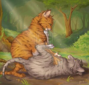 Rating: Questionable Score: 0 Tags: 2boys budsfoes_(copyright) cat detailed_background deviantart_watermark domestic_cat felid feline felis feral feral_on_feral firestar_(warriors) forest forest_background graystripe_(warriors) green_eyes grey_body grey_fur johnfoxart lying lying_on_back male male_only orange_body orange_fur playing rule34 smile smiling smiling_at_each_other striped striped_body striped_fur warriors_(book_series) warriors_(cats) watermark yellow_eyes User: bunchy7s