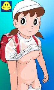 Rating: Explicit Score: 0 Tags: 1girls backpack black_eyes breasts brown_hair censored doraemon female human light-skinned_female light_skin looking_at_viewer nipples pigtails pussy rule34 shirt shizuka_minamoto short_hair solo umanosuke_the_world User: bunchy7s