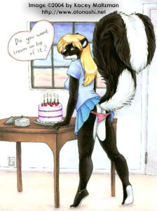 Rating: Questionable Score: 0 Tags: 2004 anklet anthro biped blonde_hair bottomwear breasts butt cake candle clothed clothing dessert dialogue e621 english_text female food hair jewelry kacey looking_at_viewer mammal mephitid panties plantigrade shamira skimpy skirt skunk solo standing tail tail_under_skirt tail_upskirt talking_to_viewer text underwear upskirt User: bunchy7s