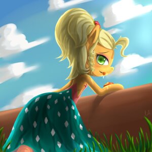 Rating: Safe Score: 0 Tags: 1:1 2014 apple apple_jewel_(mlp) applejack_(mlp) blonde_hair bodily_fluids clothed clothing cloud day dress e621 earth_pony eating equid equine eyebrows eyelashes eyeshadow female feral food friendship_is_magic fruit fur grass green_eyes hair hasbro horse landypommel licking licking_lips licking_own_lips long_hair looking_at_viewer looking_back makeup mammal my_little_pony orange_body orange_fur outside plant pony saliva self_lick sky solo tongue tongue_out User: bunchy7s
