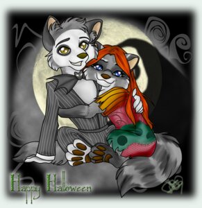 Rating: Safe Score: 0 Tags: anthro blue_eyes bow_(feature) bow_tie brown_hair canid canine canis cosplay cuddling duo e621 female glitterwing hair halloween holidays jack_skellington male male/female malkil mammal moon procyonid raccoon sally_(tnbc) tail the_nightmare_before_christmas wolf yellow_eyes User: bunchy7s