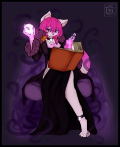 Rating: Safe Score: 0 Tags: anklet anthro barefoot biped black_border book border candykittycat clothed clothing collar dress e621 feet felid female hair hi_res jewelry looking_at_viewer mammal necklace smile solo tentacles User: bunchy7s