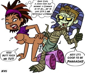 Rating: Explicit Score: 0 Tags: 2006 anal anal_sex ass cleo_carter cum cum_drip cum_in_ass dark-skinned_female dark_skin female mummy nev pants pants_down rule34 straight topless tutenstein User: bunchy7s