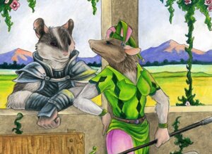Rating: Safe Score: 0 Tags: anthro armor bell cane clothed clothing day detailed detailed_background duo e621 female fool's_hat fully_clothed grass half-length_portrait hat headgear headwear holding_object holding_weapon jester knight ladyjekyll leaning_on_wall low_wall male mammal medieval mountain murid murine outside plant portrait rat realistic rodent sky tight_clothing traditional_media_(artwork) tree wall_(structure) warrior weapon User: bunchy7s
