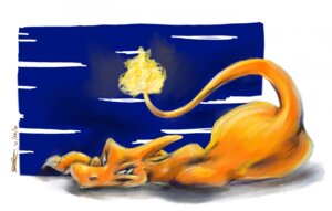 Rating: Safe Score: 0 Tags: ambiguous_gender blue_eyes charmeleon claws e621 fire flaming_tail generation_1_pokemon isharadragone looking_at_viewer lying nintendo on_side orange_body orange_skin pokemon pokemon_(species) reptile scalie simple_background smile solo tail User: bunchy7s