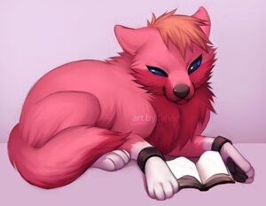 Rating: Safe Score: 0 Tags: 2012 ambiguous_gender blue_eyes book bracelet canid canine canis digital_media_(artwork) digital_painting_(artwork) e621 falvie feral fur hair jewelry looking_down mammal orange_hair painting_(artwork) pink_body pink_fur solo tail wolf User: bunchy7s