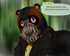 Rating: Safe Score: 0 Tags: animal_crossing anthro bane_(dc) blue_eyes canid canine dc_comics e621 english_text kennuhisaki looking_at_viewer male mammal nintendo parody raccoon_dog solo tanuki text the_dark_knight_rises_(movie) tom_nook_(animal_crossing) User: bunchy7s