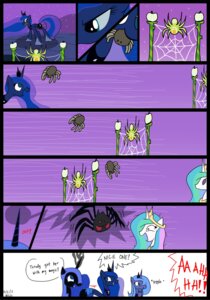 Rating: Safe Score: 0 Tags: arachnid armor arthropod blue_eyes comic crown cutie_mark e621 equid equine feathered_wings feathers female feral friendship_is_magic group hasbro headgear hi_res horn jewelry magic mammal my_little_pony mythological_creature mythological_equine mythology necklace nightmare_moon_(mlp) princess princess_celestia_(mlp) princess_luna_(mlp) quadruped royalty smoke spider tail thewormouroboros winged_unicorn wings User: bunchy7s