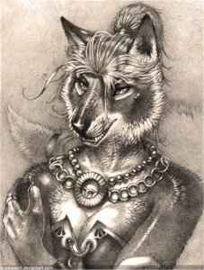 Rating: Safe Score: 0 Tags: 2013 anthro biped breasts bubblewolf canid canine cleavage clothed clothing e621 female fox greyscale hair jewelry looking_at_viewer mammal monochrome necklace solo standing User: bunchy7s