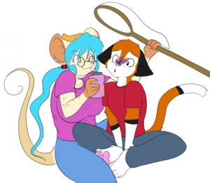 Rating: Safe Score: 0 Tags: anthro arthropod big_breasts blue_hair bottomwear breasts butterfly butterfly_net clothed clothing container danny_(bluewulv) domestic_cat duo e621 eyewear felid feline felis female freckles fur glasses green_eyes hair holding_net house_mouse huge_breasts insect jar jasmine_(skidd) lepidopteran male mammal mouse murid murine net pants predator/prey rodent shirt skidd tail topwear white_body white_fur User: bunchy7s