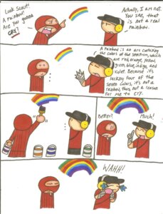 Rating: Safe Score: 0 Tags: bodily_fluids cartoonchick123 comic crying dialogue duo e621 english_text human humor male mammal not_furry paint rainbow reliable_excavation_demolition scout_(team_fortress_2) spy_(team_fortress_2) team_fortress_2 tears text valve valve_corporation User: bunchy7s Rating: Safe Score: 0 Tags: bodily_fluids cartoonchick123 comic crying dialogue duo e621 english_text human humor male mammal not_furry paint rainbow reliable_excavation_demolition scout_(team_fortress_2) spy_(team_fortress_2) team_fortress_2 tears text valve valve_corporation User: bunchy7s