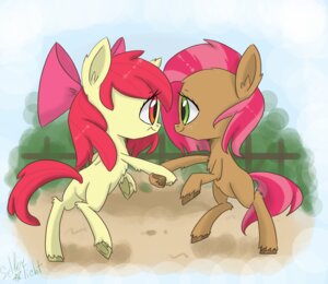 Rating: Safe Score: 0 Tags: apple_bloom_(mlp) babs_seed_(mlp) cousins_(lore) duo e621 earth_pony equid equine female feral friendship_is_magic fur hasbro hi_res horse mammal my_little_pony pony silbersternenlicht smile tail uhoh white_body white_fur young young_feral User: bunchy7s
