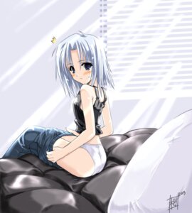 Rating: Questionable Score: 0 Tags: 1girls bed blue_eyes blue_hair blush camisole clothes female kagetsu_tohya looking_back panties pants_pull rule34 sakura_nitouhei sitting solo tsukihime tsukihime_souka underwear undressing white_panties User: bunchy7s