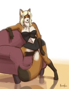 Rating: Safe Score: 0 Tags: 2010 anthro barefoot biped blonde_hair breasts canid canine chair digital_media_(artwork) e621 feet female fox furniture hair mammal meesh pose simple_background solo tail white_background User: bunchy7s