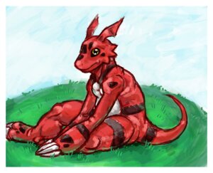 Rating: Safe Score: 0 Tags: bandai_namco border claws digimon digimon_(species) dragon e621 facial_markings guilmon head_markings inverted_zero_unit looking_at_viewer male markings mythological_creature mythological_scalie mythology nude scalie sitting solo stagor55 symbol tail white_border yellow_eyes zero_unit User: bunchy7s