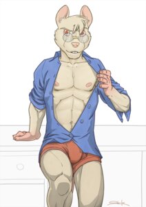 Rating: Questionable Score: 0 Tags: abs anthro biscuit_(biscuits) bulge clothed clothing e621 eyewear fur glasses grey_body grey_fur looking_at_viewer male mammal murid murine muscular muscular_anthro muscular_male nipples open_clothing open_shirt open_topwear pecs rat red_eyes rodent shirt simple_background solo superslickslasher teeth topwear white_background User: bunchy7s