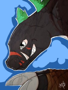 Rating: Safe Score: 0 Tags: bandai_namco black_body black_scales blue_background claws darktyrannomon digimon digimon_(species) dinosaur e621 facial_markings fangs furbycarnage grey_eyes grin head_markings low_res male markings multicolored_body multicolored_scales prehistoric_species red_body red_markings red_scales red_stripes reptile saurischian scales scalie sharp_teeth simple_background smile solo stripes teeth theropod two_tone_body two_tone_scales tyrannomon tyrannosaurid tyrannosauroid tyrannosaurus tyrannosaurus_rex User: bunchy7s