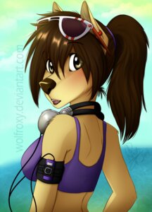 Rating: Safe Score: 0 Tags: 2014 anthro apple_inc. breasts brown_hair brown_nose canid canine canis clothing digital_media_(artwork) e621 electronics eyewear female fur hair half-length_portrait headphones ipod looking_at_viewer looking_back mammal ponytail portable_music_player portrait shirt solo summer sunglasses tan_body tan_fur tank_top topwear wolf wolflady User: bunchy7s