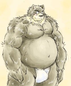 Rating: Questionable Score: 0 Tags: 5:6 anthro barazoku bear belly biped black_bear bottomwear bulge clothed clothing e621 fur hairy kemono loincloth male mammal moon_bear musclegut muscular muscular_anthro muscular_male overweight overweight_anthro overweight_male sketch solo standing tan_body tan_fur topless unknown_artist ursine User: bunchy7s