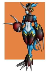 Rating: Safe Score: 0 Tags: alternate_color anthro bandai_namco biceps biped black_clothing blue_body blue_skin bottomless claws clothed clothing collar crovirus digimon digimon_(species) digitigrade e621 fakemon fangs featureless_crotch female flamedramon flat_chested front_view hi_res looking_at_viewer muscular muscular_anthro muscular_female navel red_eyes simple_background smile solo spiked_collar spikes standing straps tail teeth thigh_gap wide_hips User: bunchy7s