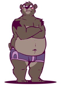 Rating: Safe Score: 0 Tags: american_black_bear bear black_bear bluescale_(artist) boxer_briefs bulge clothed clothing e621 male mammal overweight overweight_male purple_clothing purple_underwear solo topless underwear ursine User: bunchy7s