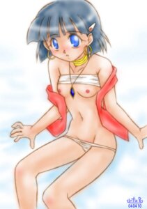 Rating: Explicit Score: 0 Tags: 1girls 2004 bandeau bandeau_bikini bare_shoulders blue_eyes breasts curvaceous dark-skinned_female dark_skin dated earrings female flat_chest fushigi_no_umi_no_nadia gainax hair_ornament hairclip human jewelry nadia_la_arwall neck_ring necklace nipples panties panty_pull princess purple_hair rule34 shirt_lift short_hair sitting solo top_lift tubetop underwear utu8 vest white_panties User: bunchy7s