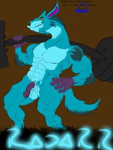 Rating: Explicit Score: 0 Tags: anthro balls barbell blue_body blue_fur brown_background brown_nose circumcised countershading e621 exercise flaccid fluffy fluffy_tail fur genitals gloves_(marking) hand_on_hip hi_res holding_object male mammal manipadstudio_(artist) markings muscular muscular_anthro muscular_male nerd_corps_entertainment nude nude_workout penis pose purple_penis radarr_(storm_hawks) red_eyes simple_background solo storm_hawks tail weightlifting workout yellow_sclera User: bunchy7s