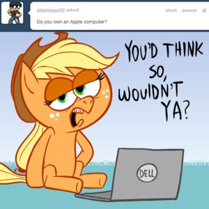 Rating: Safe Score: 0 Tags: 1:1 applejack_(mlp) ask_blog ask_jappleack asking blonde_hair clothing computer cowboy_hat dell dialogue digital_media_(artwork) e621 earth_pony electronics english_text equid equine featureless_feet featureless_hands feet female feral friendship_is_magic grass green_eyes hair hasbro hat headgear headwear horse hotdiggedydemon laptop mammal mane my_little_pony plant pony ponytail solo tail text toony tumblr user_message username User: bunchy7s