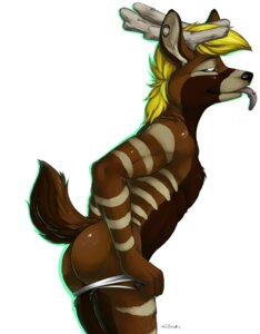 Rating: Questionable Score: 0 Tags: 2012 anthro antlers athletic athletic_anthro athletic_male bent_over black_nose blonde_hair blue_eyes brown_body brown_fur butt clothed clothing clothing_pull deer divio e621 fur hair half-closed_eyes horn male mammal narrowed_eyes panties panties_down panty_pull partially_clothed piercing presenting presenting_hindquarters short_hair side_view simple_background solo stripes tail tongue tongue_out tongue_piercing topless truegrave9 underwear underwear_down underwear_pull white_background User: bunchy7s