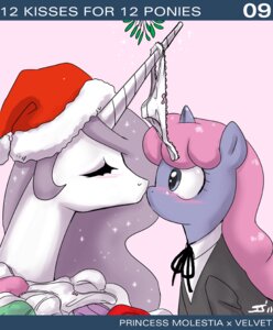 Rating: Safe Score: 0 Tags: 2011 blush clothing duo e621 equid equine fan_character female female/female feral friendship_is_magic hair hasbro hat headgear headwear horse john_joseco kissing kissing_bough mammal mistletoe my_little_pony panties pink_hair plant pony princess princess_celestia_(mlp) princess_molestia royalty underwear velvet_(mlp) User: bunchy7s