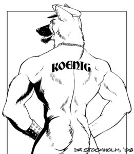 Rating: Questionable Score: 0 Tags: 2006 anthro bracelet butt canid canine canis clothing domestic_dog dr_stockholm e621 ear_piercing german_shepherd hat headgear headwear herding_dog jewelry koenig male mammal monochrome muscular muscular_anthro muscular_male necklace pastoral_dog piercing police rear_view solo tail tattoo User: bunchy7s