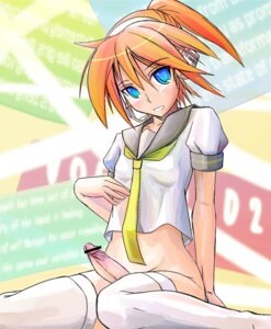 Rating: Explicit Score: 0 Tags: 1boy alternate_hairstyle bottomless censored engrish erection femboy kagamine_len male male_only penis pointless_censoring rule34 solo thighhighs vocaloid User: bunchy7s