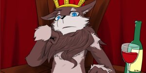 Rating: Safe Score: 0 Tags: 2:1 alcohol anthro beverage biped canid canine chair crown e621 furniture glass headgear looking_at_viewer male mammal sitting solo supaucat throne wine User: bunchy7s