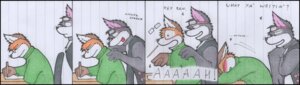Rating: Safe Score: 0 Tags: anthro canid canine canis comic darren_(wolfoxx) dialogue duo e621 english_text eyewear fox glasses goggles halo halowolf lined_paper male mammal red_fox renandjay text traditional_media_(artwork) true_fox wolf wolfoxx writing_text User: bunchy7s