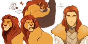 Rating: Safe Score: 0 Tags: 2:1 alternate_species brown_eyes brown_hair disney duo e621 felid feral hair heart_symbol human humanized lion male mammal mane mufasa pantherine red_hair the_lion_king yamyo yellow_sclera User: bunchy7s
