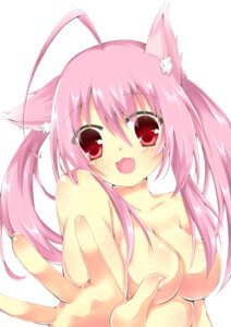 Rating: Questionable Score: 0 Tags: absurd_res ahoge animal_humanoid blush breasts clothed clothing e621 fangs female hair hi_res humanoid long_hair looking_at_viewer mammal nyanyahinaichigo pink_hair red_eyes solo teeth topless User: bunchy7s