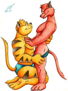 Rating: Explicit Score: 0 Tags: abs anthro assisted_exposure belt biceps big_muscles black_body black_fur bulge butt chance_furlong claws clothed clothing domestic_cat duo e621 eye_contact felid feline felis flatrat fur genitals grin hanna-barbera jake_clawson kneeling larger_male looking_at_another love male male/male mammal markings muscular muscular_male orange_body orange_fur pec_grab pecs penis pose red_body red_fur romantic romantic_couple side_view simple_background size_difference smaller_male smile speedo standing stripes swat_kats swimwear tail toe_claws topless traditional_media_(artwork) undressing white_background User: bunchy7s