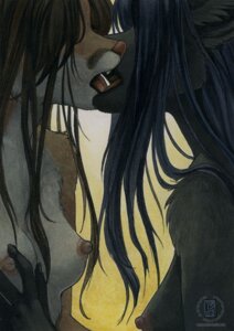 Rating: Explicit Score: 0 Tags: 2010 abstract_background ace_(ayukawataur) ace_(kacey) anthro anthro_on_anthro anubian_jackal arty_crop blue_hair breasts bust_portrait canid canine canis chest_tuft close-up clothed clothing duo e621 eyes_closed female female/female fondling french_kissing fur gradient_background hair hair_over_eyes jackal kacey kissing kristania love mammal nipple_fetish nipple_play nipples nude portrait romantic romantic_couple simple_background small_breasts tongue topless traditional_media_(artwork) tuft User: bunchy7s