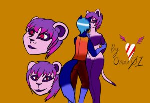 Rating: Questionable Score: 0 Tags: 2013 anthro clothing digital_media_(artwork) duo e621 english_text female keyni-bluepaw nude onijet01 purple_eyes simple_background tail text User: bunchy7s