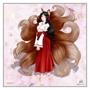 Rating: Safe Score: 0 Tags: 1:1 2014 absurd_res accessory animal_humanoid anklet asian_clothing black_hair blue_eyes border bow_(feature) bow_accessory bow_ribbon brown_body brown_fur canid canid_humanoid canine canine_humanoid clothed clothing e621 east_asian_clothing feet female fox fox_humanoid fur hair hair_accessory hair_bow hair_ribbon hi_res hindpaw humanoid japanese_clothing jewelry lips long_hair looking_at_viewer mammal mammal_humanoid miko_outfit multi_tail nails necklace paws ribbons solo standing tail thenightwishmaster white_body white_border white_fur User: bunchy7s