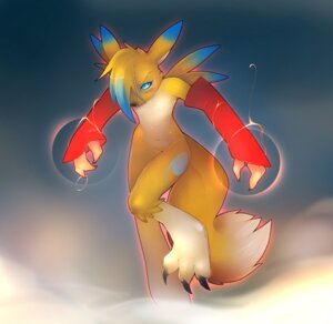 Rating: Safe Score: 0 Tags: 2010 alternate_color ambiguous_gender anthro arm_warmers armwear bandai_namco black_sclera blonde_hair blue_eyes blue_hair bridal_gauntlets canid canine chest_tuft claws clothing countershading digimon digimon_(species) digital_media_(artwork) e621 elbow_gloves facial_markings fan_character fluffy fluffy_tail fog fur gathering_power glistening gloves hair handwear head_markings jemma_(jingx1) kemono leg_markings magic magic_user mammal markings mostly_nude navel raised_leg renamon shaded simple_background solo spell tail tsampikos tuft yellow_body yellow_fur User: bunchy7s