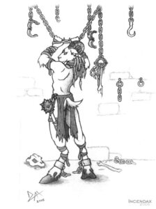 Rating: Questionable Score: 0 Tags: 2005 anthro bone bottomwear bovid broken_chain caprine chain clothed clothing cloven_hooves collar cuff_(restraint) dewclaw_hooves dungeon e621 ear_piercing fantasy goat holding_chain hooves horn incendax looking_back mace male mammal melee_weapon metal_collar monochrome piercing prisoner restraints shackles simple_background skimpy skull solo torn_clothing unguligrade weapon white_background User: bunchy7s