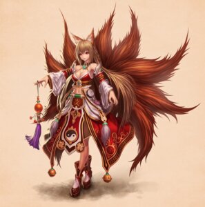 Rating: Safe Score: 0 Tags: animal_humanoid armwear bare_shoulders bell boots brown_hair canid canid_humanoid canine canine_humanoid clothed clothing detached_sleeves e621 female fingernails footwear fox fox_humanoid fox_tail gencoupb hair hi_res humanoid long_fingernails long_hair looking_at_viewer mammal mammal_humanoid midriff multi_tail nails red_eyes shoes simple_background solo tail yin_yang User: bunchy7s